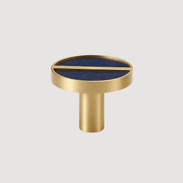 Pomolo 1076 | Ottone + Pelle | Blu