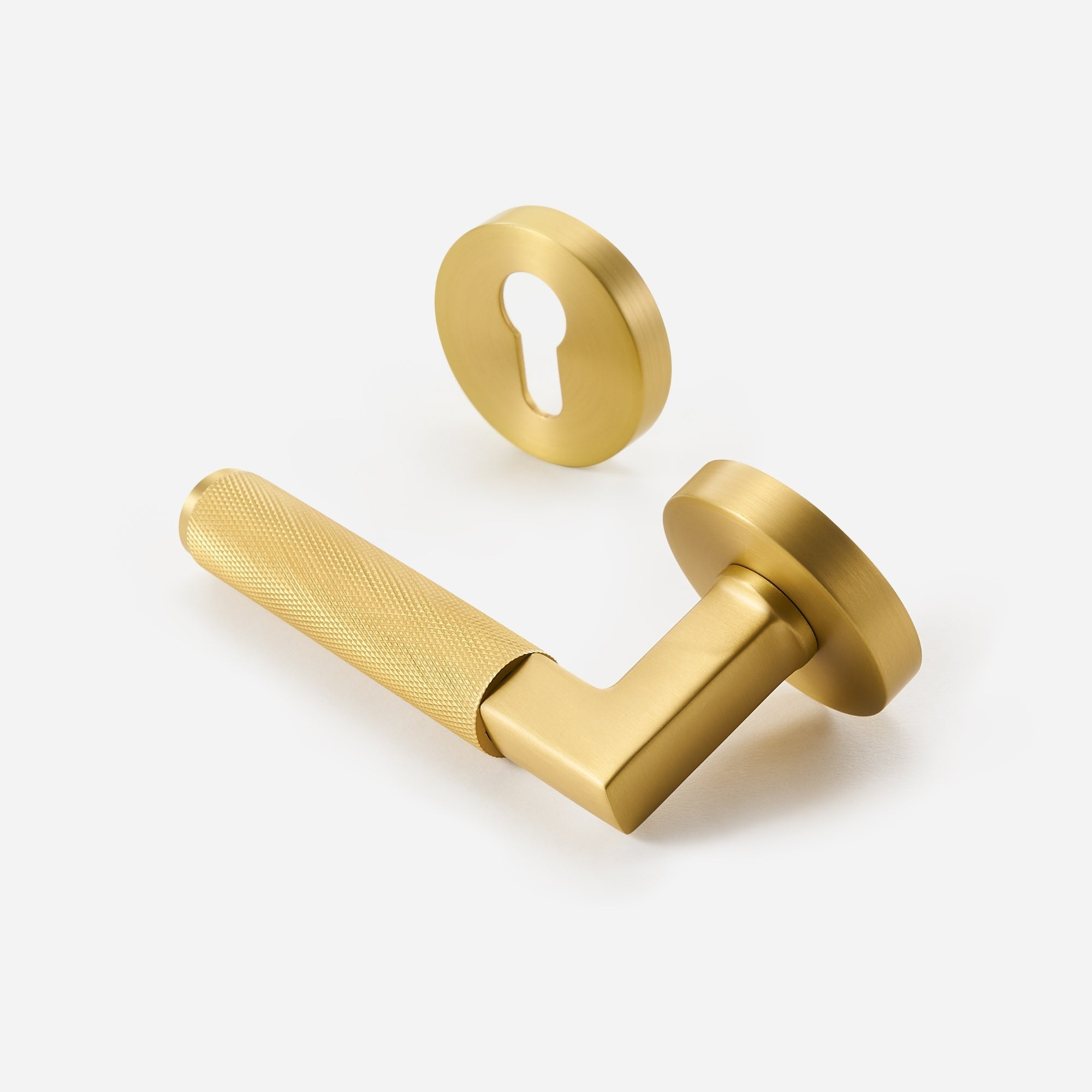 Door handle 308A-243 | Knurled | Brass