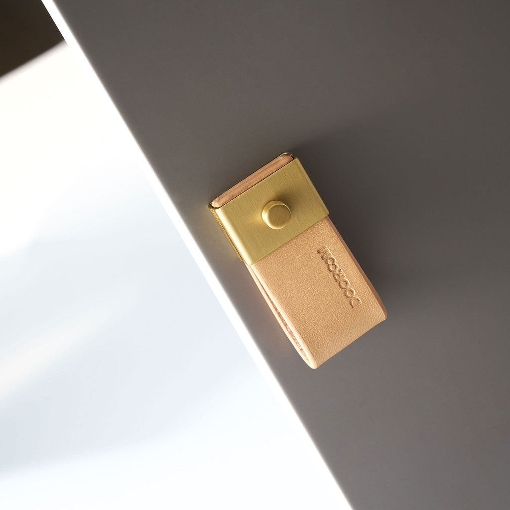 Handtag 3094 | Läder | Beige - Dooroom
