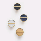 Knopp 1076 | Mässing/Läder | Blå - Dooroom